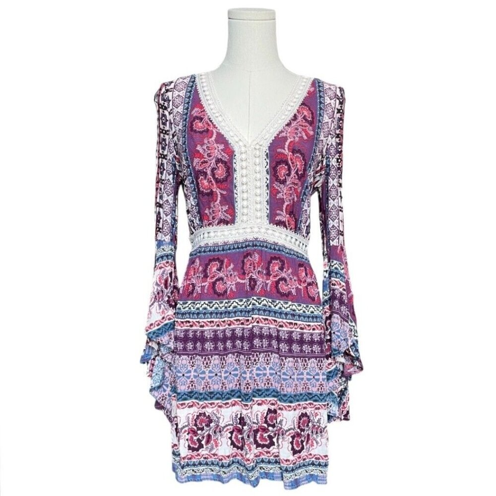 Flying Tomato Crochet Gypsy Boho Midi Dress Women S Hippie Fairycore Festival